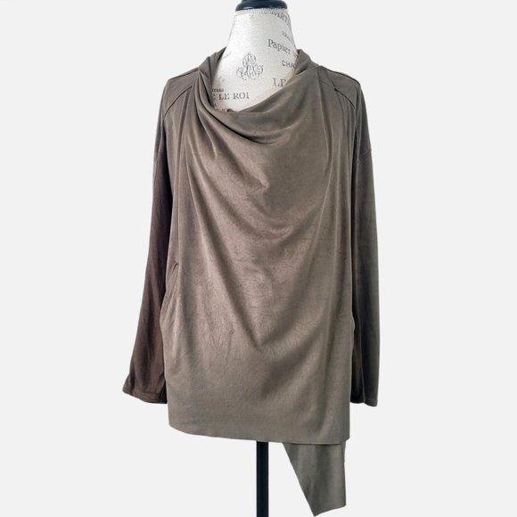 Nordstrom Blank NYC Cloud Nine Olive Khaki Drape Front Jacket - Size Sma… - Picture 4 of 8